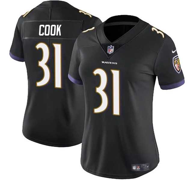 Women%27s Baltimore Ravens #31 Dalvin Cook Black Stitched Jersey Dzhi->women nfl jersey->Women Jersey